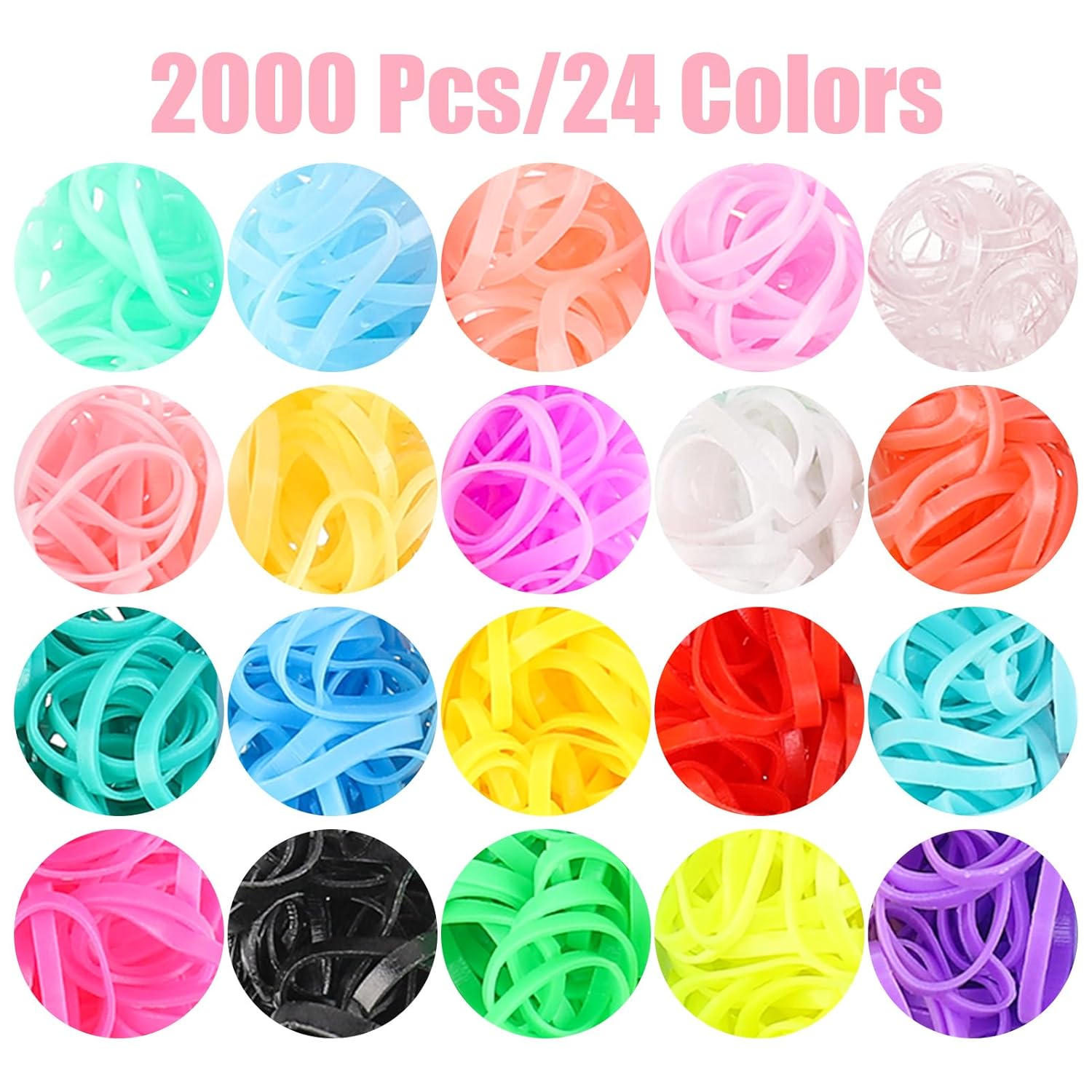 2200 Pcs Elastic Hair Ties, Mini Rubber Bands with Hair Tail Tools and Comb, Hair Accessories for Women, Girls, Toddlers, Babies