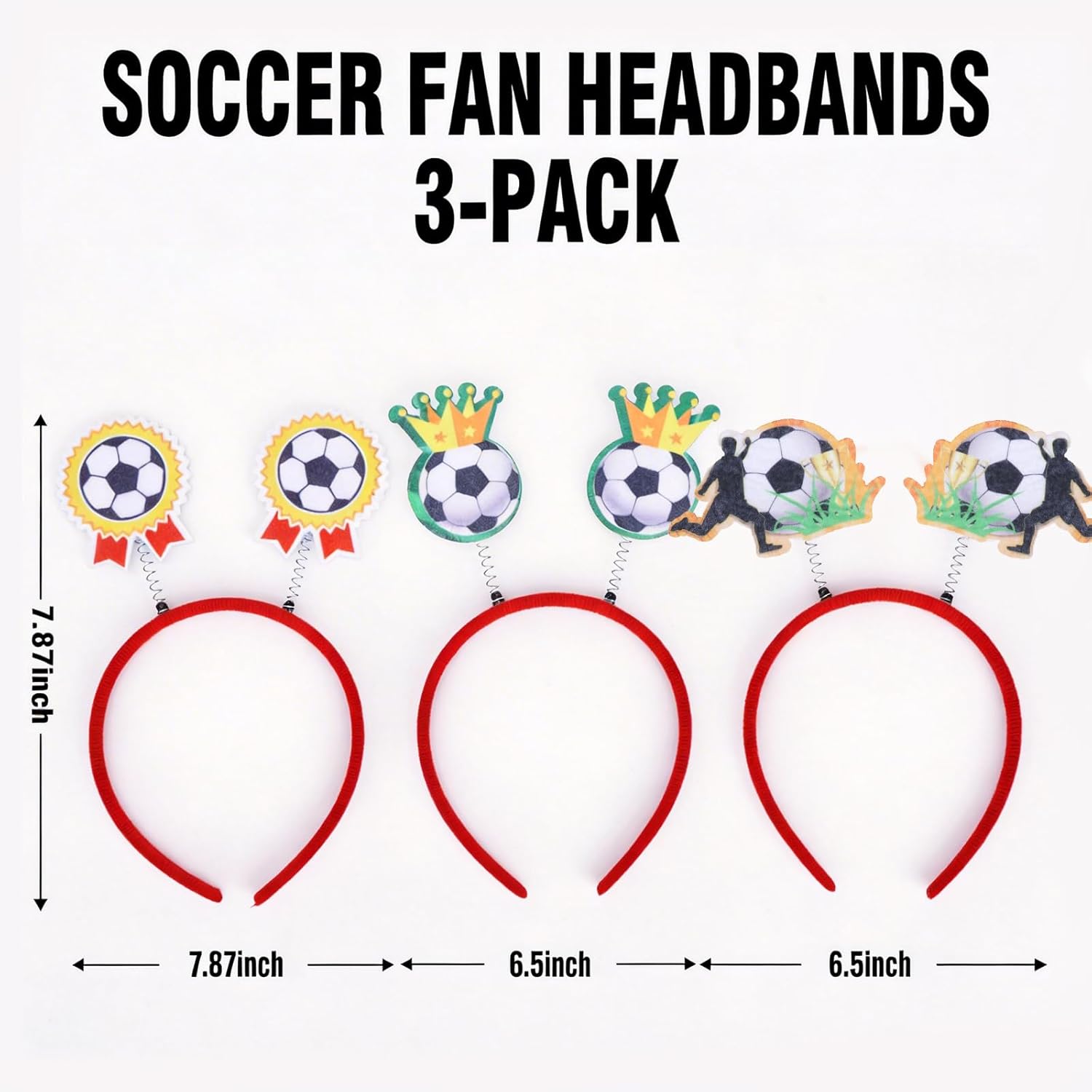 Soccer Headbands 2026 World Cup Party Accessories,Soccer Decorations and Fan Gear Sports Themed Party Favors & Decorations 3PCS