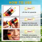 3 in 1 Colors Face Body Paint Sticks for Soccer,Football,Softball,Baseball,High Pigment & Waterproof Eye Black Stick Makeup