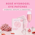 Serve Chilled Rosé Hydrating Under Eye Patches – Hyaluronic Acid & Antioxidant-Infused Eye Masks to Reduce Dark Circles, Puffiness & Fine Lines - Ideal Skincare Essentials (5 Pairs)