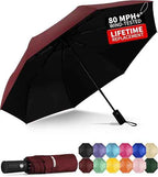 Windproof Travel Umbrella - Automatic Umbrellas for Rain, Compact Folding Umbrella with UV Protection, Lightweight Portable Design for Backpack/Walking/Car, Sun & Storm Ready