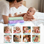 25 Pack Baby Washcloths, Microfiber Coral Fleece 7 x 9 Inch Baby Bath Face Towel, Baby Face Skin Wash Cloths Towels Set