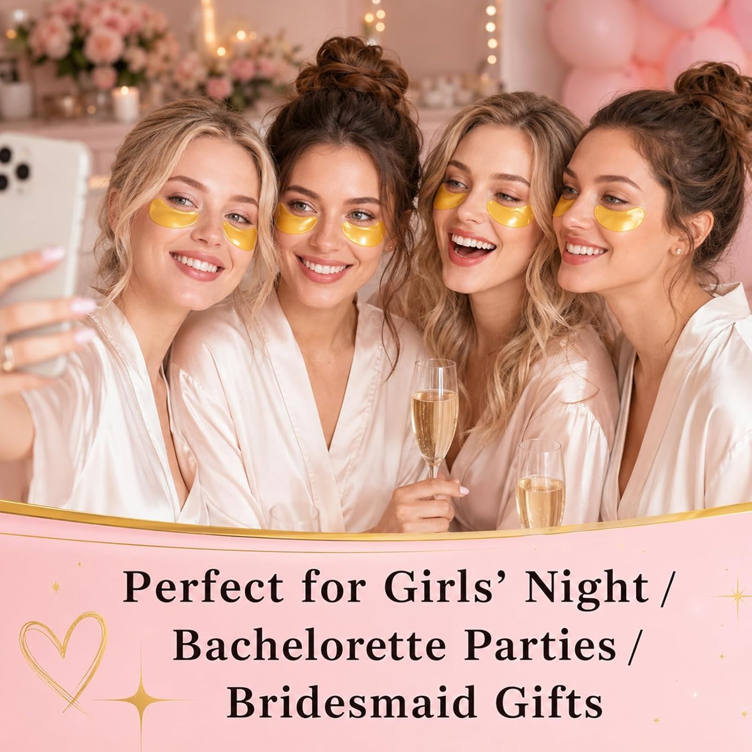 30 Pairs Lip Masks and Eye Masks, 24K Gold Under Eye Patches for Puffy Eyes, Cooling Moisturizing Lip Mask Skincare, Bridesmaid Gifts, Bridal Shower Gifts, Bulk Gifts, Bachelorette Party Favors