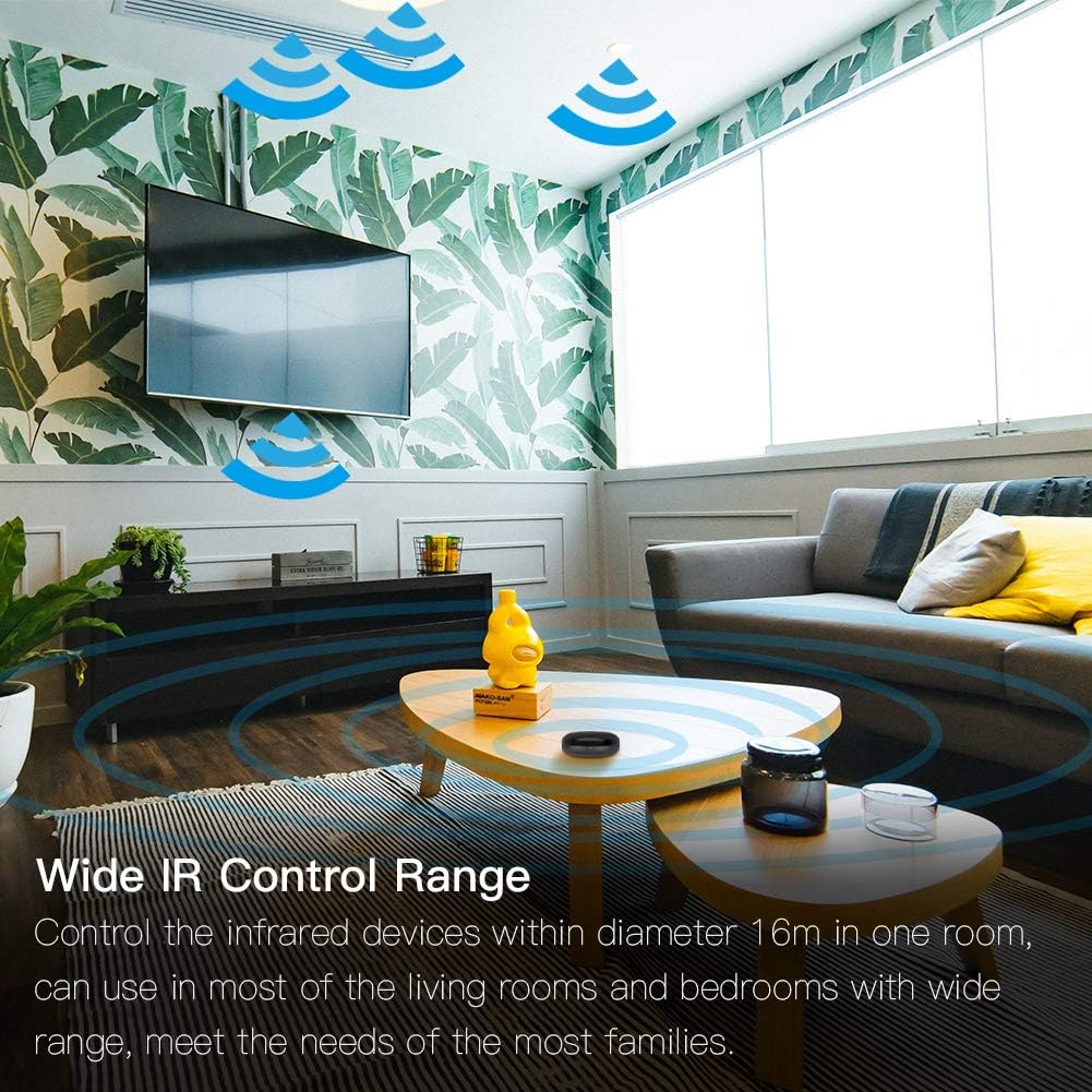 MOES WiFi Smart IR Remote Controller Smart Home Infrared Universal Remote Blaster,One for All Control AC TV DVD CD AUD SAT etc,Compatible with Alexa and Google Assistant,No Hub Required | One for All Control , Work with Alexa and Google Assistant