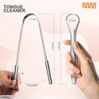 MasterMedi Tongue Scraper with Multicolor Cases (2 Pack), 100% Stainless Steel, Reduce Bad Breath, Easy to Use Tongue Scraper for Adults, Tongue Cleaner for Oral Care & Hygiene
