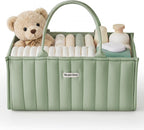 Blissful Diary Baby Diaper Caddy Organizer, Stylish Storage Basket for Newborn Essentials and Diaper Station, Gift for Baby Shower and Registry Must-Have