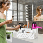 Hair Tool Organizer, Hair Dryer Holder with Drawer, Bathroom Countertop Organizer for Bathroom Accessories, Blow Dryer Organizer for Hair Styling Tools, Vanity Organizer for Bathroom, Vanity, Kitchen