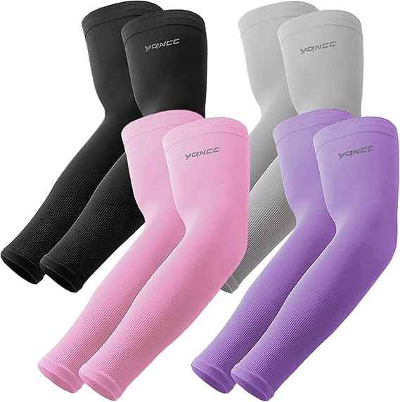 YQXCC Arm Sleeves, Cooling UV Sun Protection Sports Compression Sleeves for Men Women, Golf Basketball Arm Sleeves