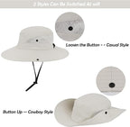 Women's Outdoor UV-Protection-Foldable Sun-Hats Mesh Wide-Brim Beach Fishing Hat with Ponytail-Hole