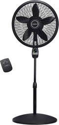 Lasko Oscillating Cyclone Pedestal Fan with Remote Control - Cooling Standing Fan for Bedroom, Living Room, and Home Office - Adjustable Height - 3 Quiet Speeds - 1843 - 18" Blade Diameter - Black