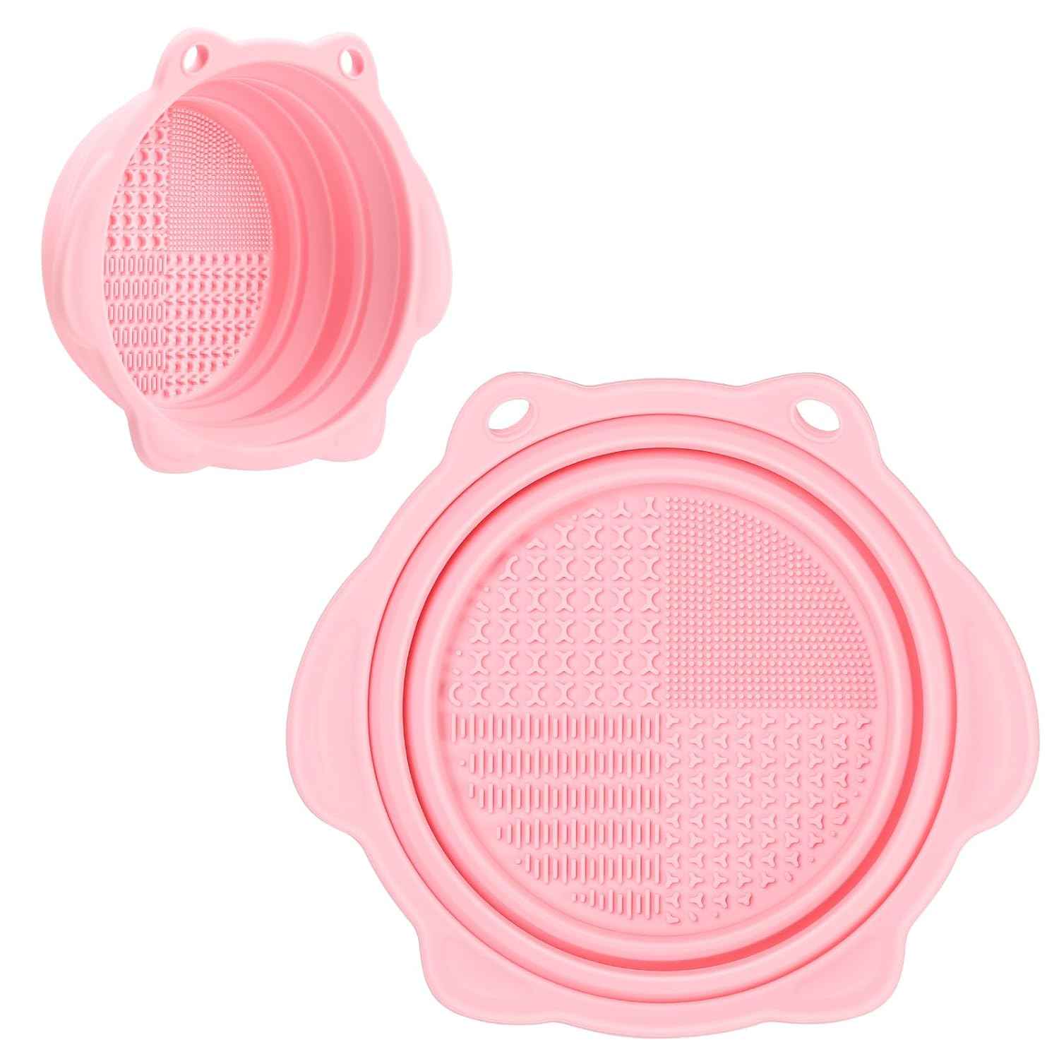 Makeup Brush Cleaner, Etercycle Foldable Silicone Brush Cleaner Bowl Srubber, Portable Washing Tools for Makeup Brush,Powder Puff,Sponge