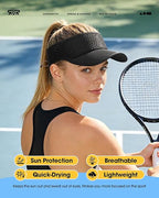 Mesh Breathable Sports Visor - Men Women Adjustable Lightweight Quick Dry Sun Hat for Tennis, Golf, Running
