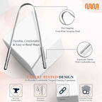 MasterMedi Tongue Scraper with Multicolor Cases (2 Pack), 100% Stainless Steel, Reduce Bad Breath, Easy to Use Tongue Scraper for Adults, Tongue Cleaner for Oral Care & Hygiene