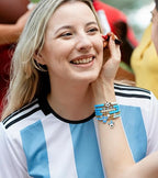 Soccer Cup Soccer Bracelets for Women Men, Stackable Soccer Jewelry Game Day Fan Accessories Gifts for Soccer Fans