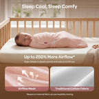 Momcozy Airflow Baby Swaddle, 100% Cotton Lightweight & Ultra Breathable, Ideal for Hot Sleeper Baby, Reduce Startle Reflex, Newborn Boys Girls Registry Essentials, 2-Pack