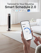 DREO Tower Fan for Bedroom, 90° Oscillating Standing Fan with 28ft/s Velocity, 20dB Quiet for Sleep, DC Motor, 9 Speeds, 4 Modes, 12H Timer, Voice & APP & Remote Control, Starlight