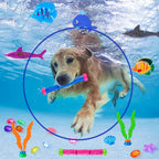 YUJUN Pool Diving Swimming Toys, Summer Underwater Game Toys with Pool Fishes Dive Sticks Rings Gems Storage Bag for Kids Swim Birthday Party Favors