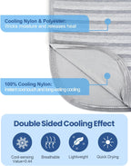 Ailemei Direct 【Upgraded Fabric Cooling Throw Blanket for Hot Sleepers, Lightweight Breathable Summer Bed Blankets, Q-Max >0.5 Jade Fiber,Keep Body Cool Hot Flashes Night Sweats,50"x70"