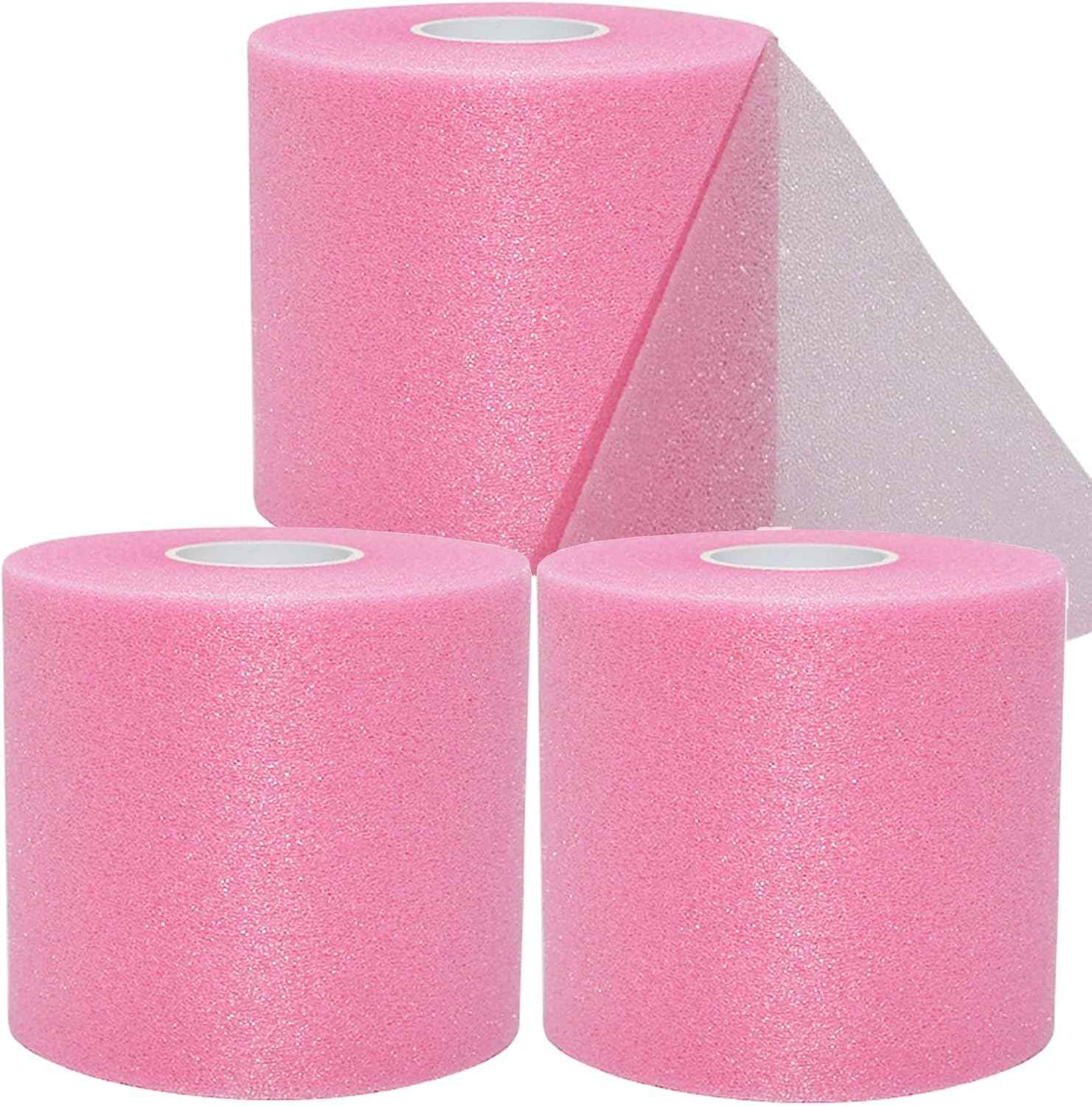 Pre Wrap Tape Athletic,3 Rolls X 22 Yards Beige Prewrap Headbands for Hair,Foam Underwrap Sports Wrap