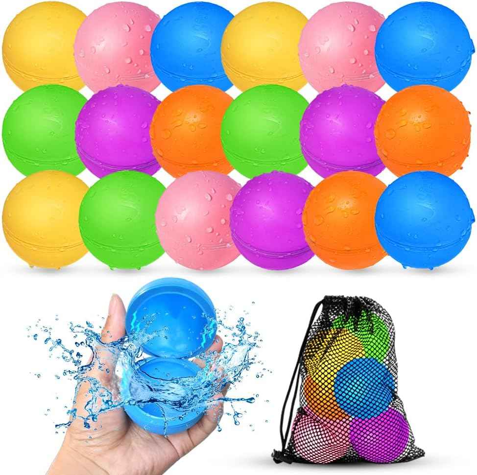 Reusable Water Balloons, Pool Beach Water Toys for Boys and Girls, Summer Toys for Kids Ages 3-12, Magnetic Water Ball for Outdoor Activities