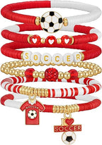 Soccer Cup Soccer Bracelets for Women Men, Stackable Soccer Jewelry Game Day Fan Accessories Gifts for Soccer Fans
