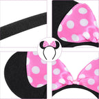 20 Pack Mouse Ears Solid Bow ears Headband for Birthday Party Supplies and Mouse Themed costume Cosplay Decoration