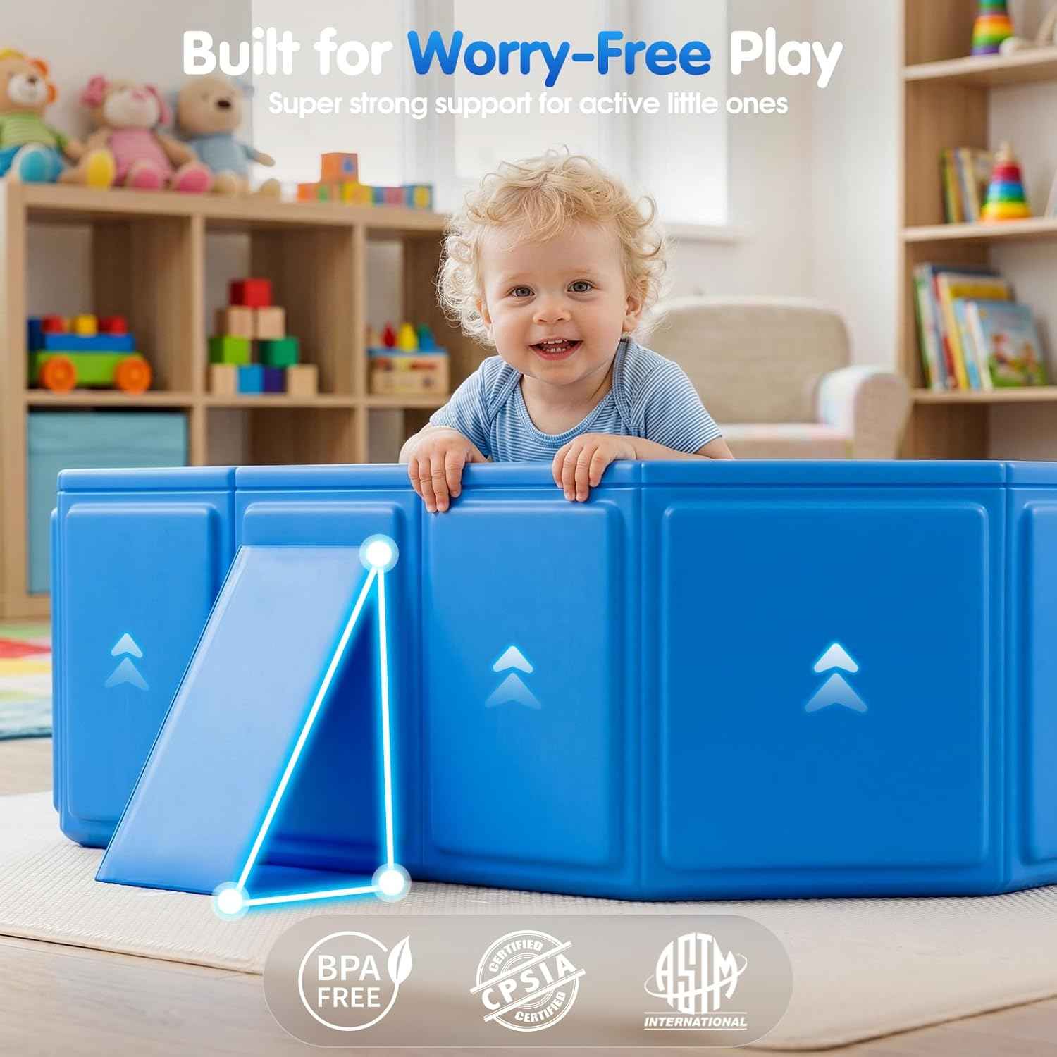 2026 Toddler Bath Tub for Shower, Portable Bathtub for Kids, Toddler,Thickened Toddler Bathtub Foldable – Portable, Travel & Shower Ready, Easy to Clean,Ocean Theme, 12M-5Y
