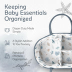 KiddyCare Baby Diaper Caddy Organizer, Cotton Nursery Baby Gift Basket with Handle Lid Baby Caddy Organizer, Portable Baby Basket Diapers & Wipes, Basket for Moms