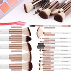 Real Perfection Makeup Brush Set 16 Pcs with 1 Eyebrow Razor Premium Synthetic Foundation Powder Concealers Eyeshadow Blush Makeup Brushes Make up Brushes Kit