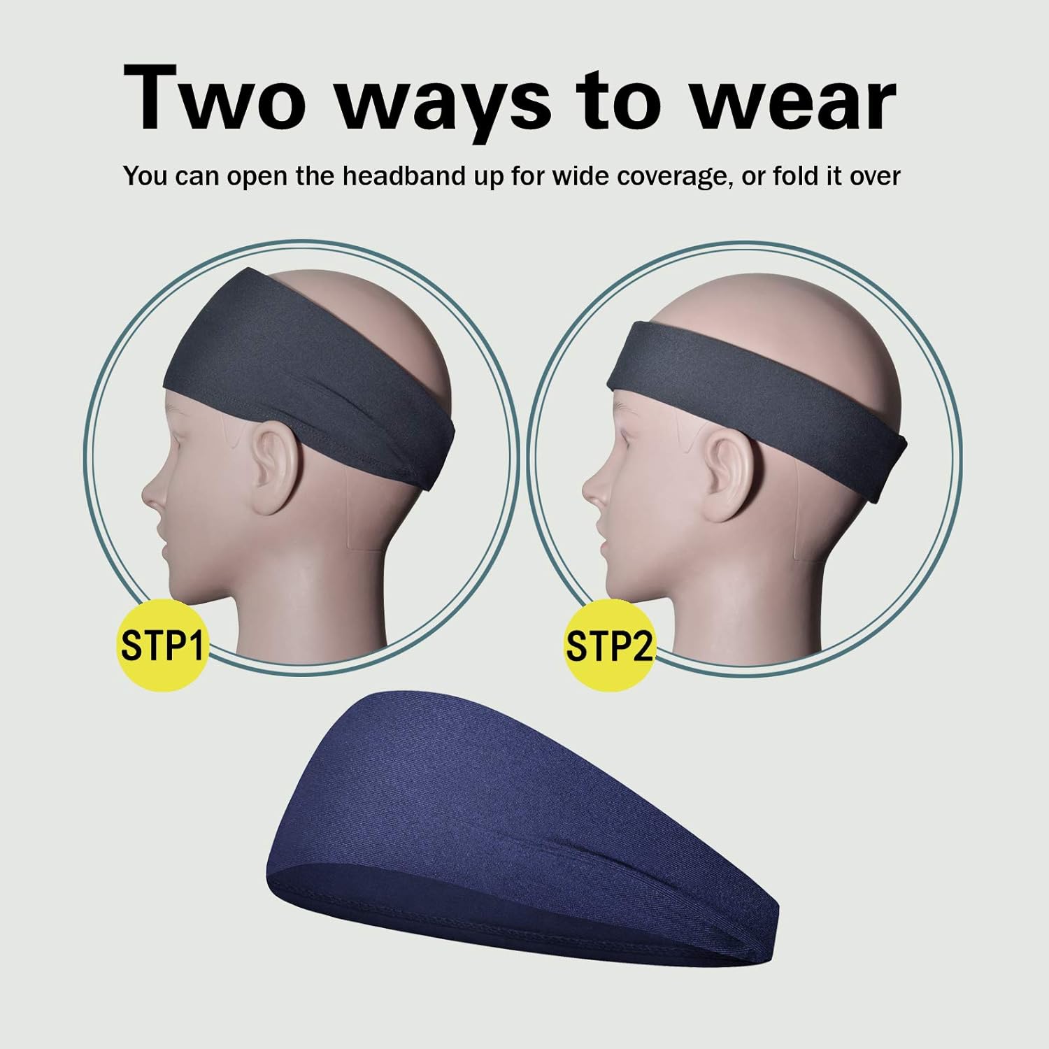 Pilamor Sports Headbands for Men (5 Pack),Moisture Wicking Workout Headband, Sweatband Headbands for Running,Cycling,Football,Yoga,Hairband for Women and Men