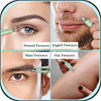 TsMADDTs Tweezers for Women Facial Hair, 8 in 1 Eyebrow Kit with Tweezers, Eyebrow Trimmer Scissors, Razor, Brush with Travel Bag, Hair Plucking Daily Beauty Tools