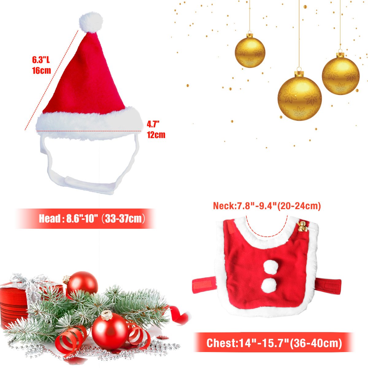 Cat Christmas Costume – Santa Hat & Cloak for Cats and Dogs