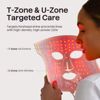 wavytalk Red Light Therapy Mask for Face, Glow Time LED Face Mask Light Therapy for Anti-Fine Line, Acne, Skin Rejuvenation with Red, Near-Infrared Light, Blue and Amber Light Therapy (White)
