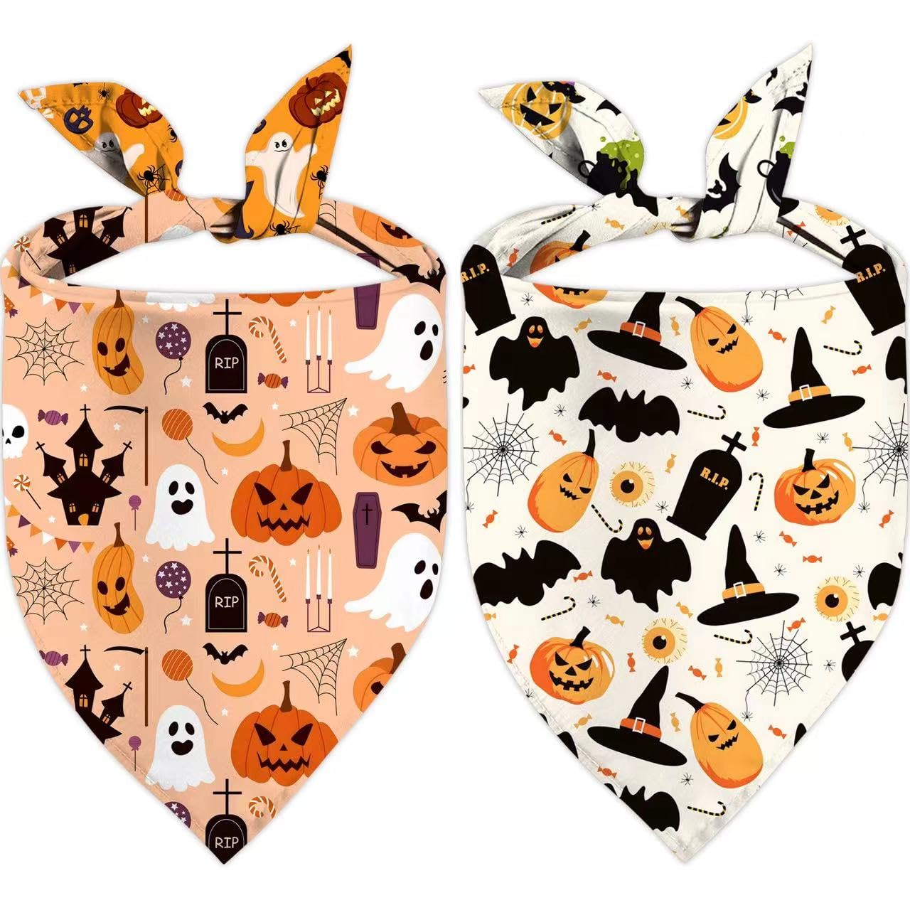 Christmas Dog Bandana Set – 2 Pack Red & Green Plaid Pet Scarf