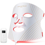 wavytalk Red Light Therapy Mask for Face, Glow Time LED Face Mask Light Therapy for Anti-Fine Line, Acne, Skin Rejuvenation with Red, Near-Infrared Light, Blue and Amber Light Therapy (White)
