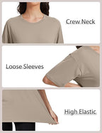 Kinglaman 5 Pack Womens Oversized T Shirts Workout Short Sleeve Summer Tops | Loose fit plus size crew neck tee, Baggy, Casual daily summer wear