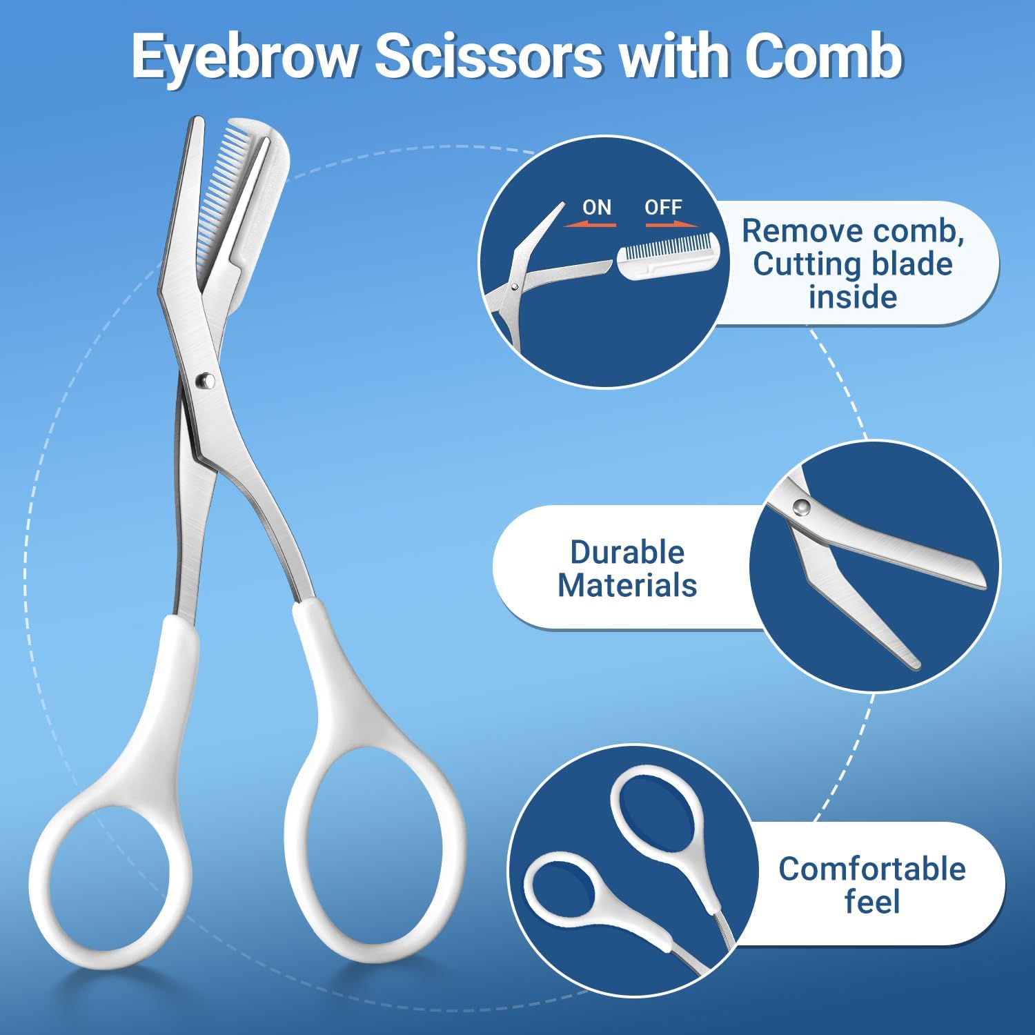 TsMADDTs Tweezers for Women Facial Hair, 8 in 1 Eyebrow Kit with Tweezers, Eyebrow Trimmer Scissors, Razor, Brush with Travel Bag, Hair Plucking Daily Beauty Tools