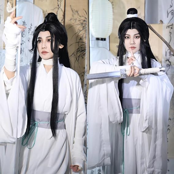 Xie Lian Cosplay Hanfu Costume, White Cotton Robe, Ancient Chinese Style