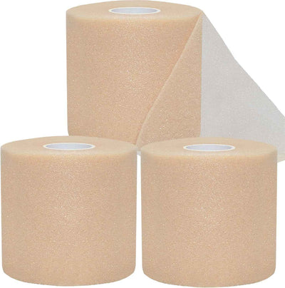 Pre Wrap Tape Athletic,3 Rolls X 22 Yards Beige Prewrap Headbands for Hair,Foam Underwrap Sports Wrap