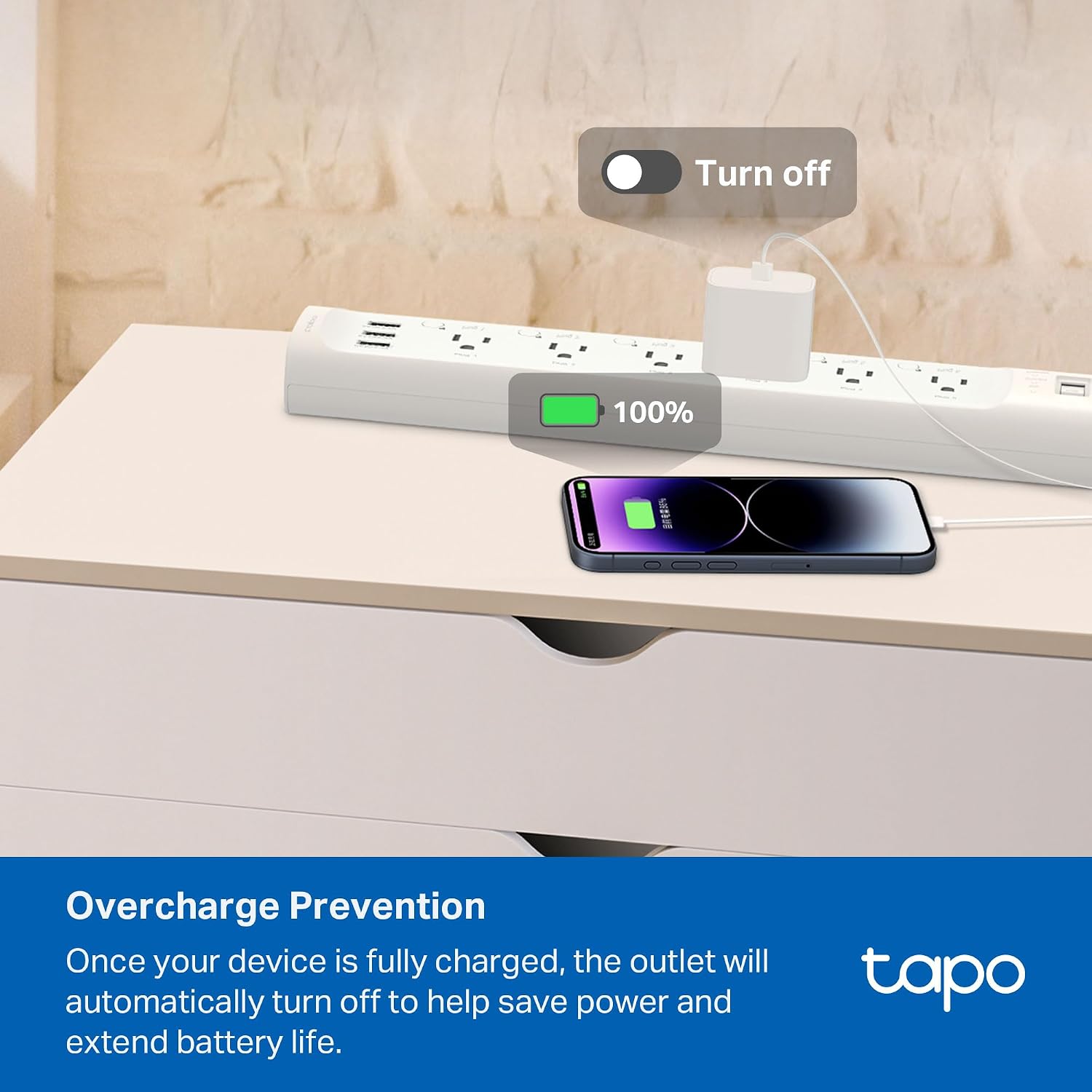 Tapo Smart Wi-Fi Power Strip, Matter, P316M, Energy Monitoring | Surge Protection, 6 Individually Controlled Outlets & 3 USB Ports, Works with Alexa, Google Assistant, Siri & Bixby