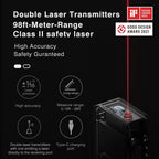 HOTO Pocket-Size Laser Measuring Tool, EDC Gadget Birthday Gift for Men Dad | Keychain-ready Carry Design, 98Ft Laser Tape Measure ±2mm Accuracy, USB-C Rechargeable, OLED Display, Ft/M/in Unit Conversion