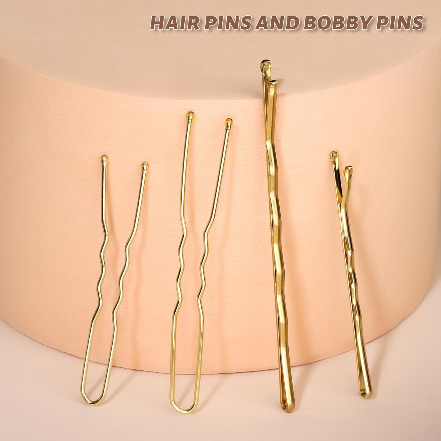 Teenitor 300pcs Bobby Pins Hair Pins Kit, 100pcs Bobby Pins 100 Hair Pins for Women for Buns, 100pcs Hair Bands, 2" 2.36", Bobb y Pins for Gray Hair 2" 2.75"