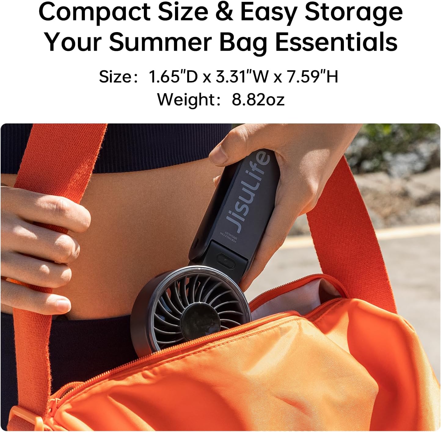 JISULIFE Handheld Fan Life7 – Ultimate Flexibility: Wide & Strong Airflow, 19.5H Max Cooling, 5000mAh Rechargeable, 5-Speed, LED Display, 3 IN 1 Portable Fan for Travel, Concerts, Sports Events