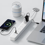 GHome Smart Power Strip, WiFi Surge Protector with 6 Individually Controlled Outlets, 3 USB Ports (2 USB-A and 1 USB-C), Compatible with Alexa & Google Home, Flat Plug, for Home Office
