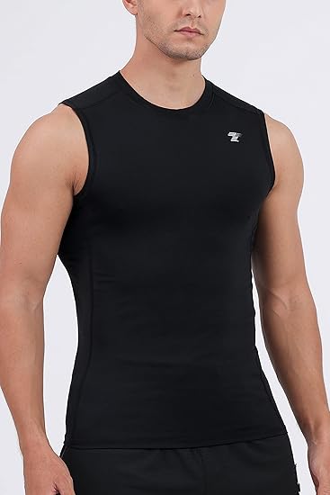5 Pack Men's Athletic Compression Shirts Sleeveless Workout Tank Top Sports Base Layer Running Basketball