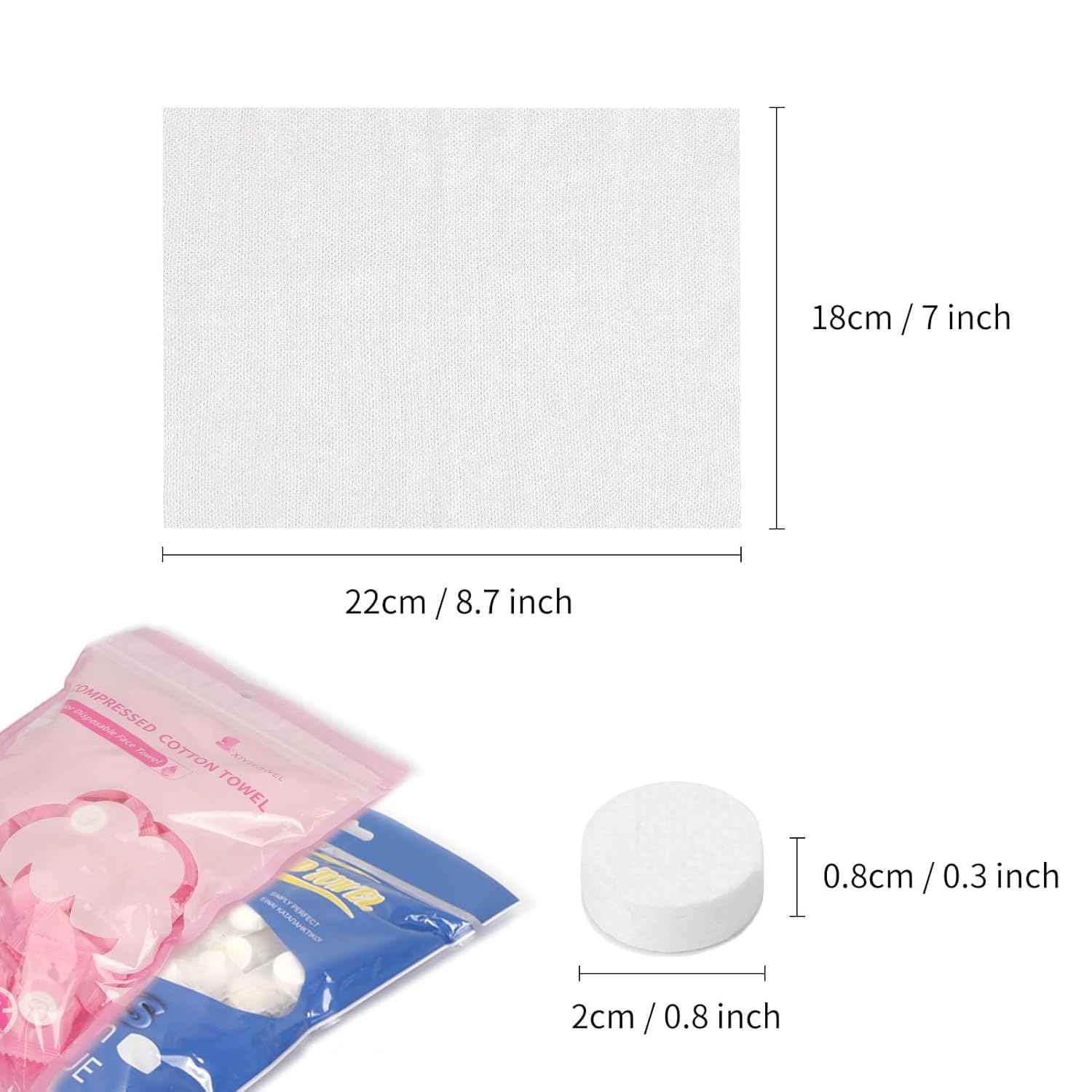 Classycoo Compressed Towel - 200 PCS Mini Tablets Disposable Portable Face Towel Coin Tissue for Travel, Camping, Hiking, Sport,Beauty Wipes, Outdoor Activities