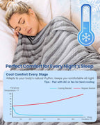 Ailemei Direct 【Upgraded Fabric Cooling Throw Blanket for Hot Sleepers, Lightweight Breathable Summer Bed Blankets, Q-Max >0.5 Jade Fiber,Keep Body Cool Hot Flashes Night Sweats,50"x70"