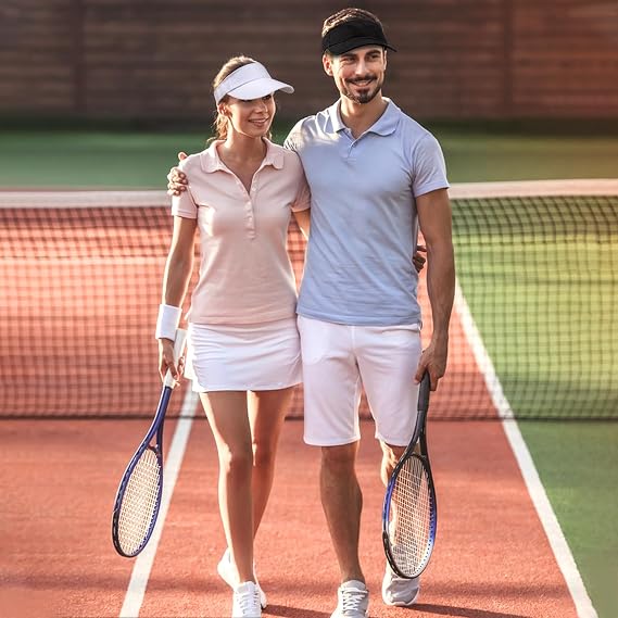 12 Pack Unisex Sports Sun Visor Adjustable UV Protection Sun Hat Cap for Beach Pool Golf Tennis