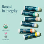 Organic Lip Balm Set (6 Flavors) - 100% Natural Hydrating, Moisturizing for Dry Cracked Lips, Stocking Stuffer Gift for Men & Women