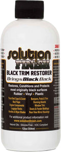 Solution Finish - Black Plastic & Vinyl Trim Restorer - Use for Car and Truck Detailing, No Wet Look, Instantly Revives Color to Trim, Bumpers, Mud Flaps, Etc., Black